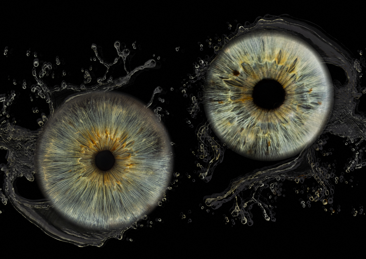 Iris-Fotografie Wasserspritzer